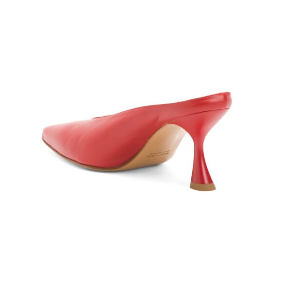 OROSCURO Nude Made In Italy Leather Heeled Mules - Picture 2 of 2